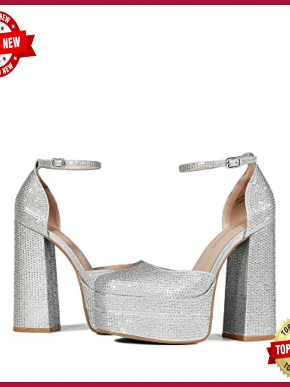 Chunky Platform Block Heels Square Toe Ankle Strap Dress Pumps